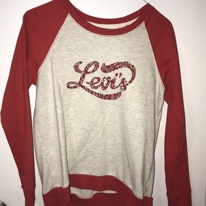 Red and cream sweatshirt